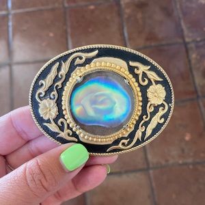 Vintage Rose & Flowers Belt Metal Buckle